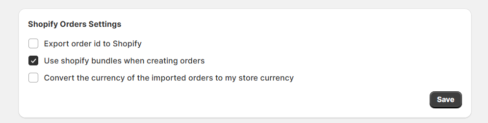 Use Shopify bundles to create orders